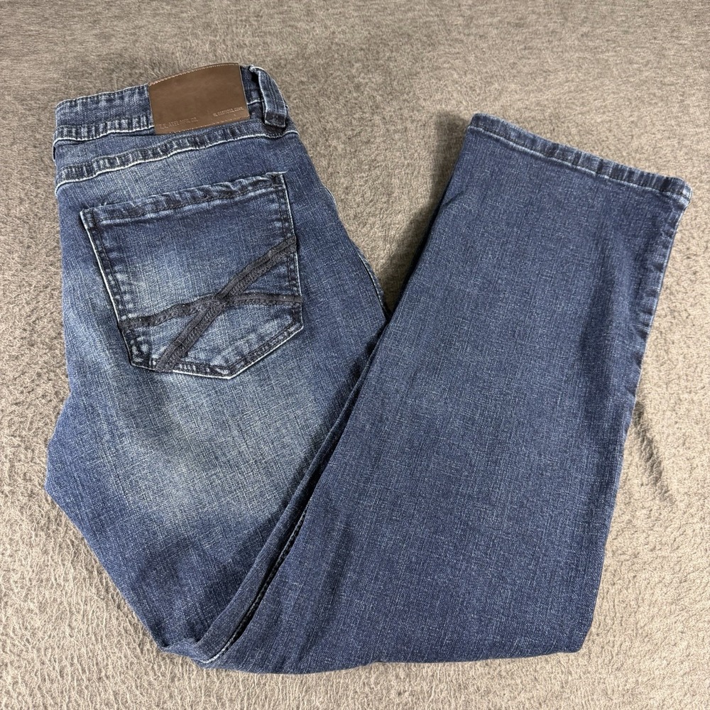 Vintage Y2K TK Axel Jeans Mens 32x32 Blue Slim Bootcut Denim Cowboy Dark Wash